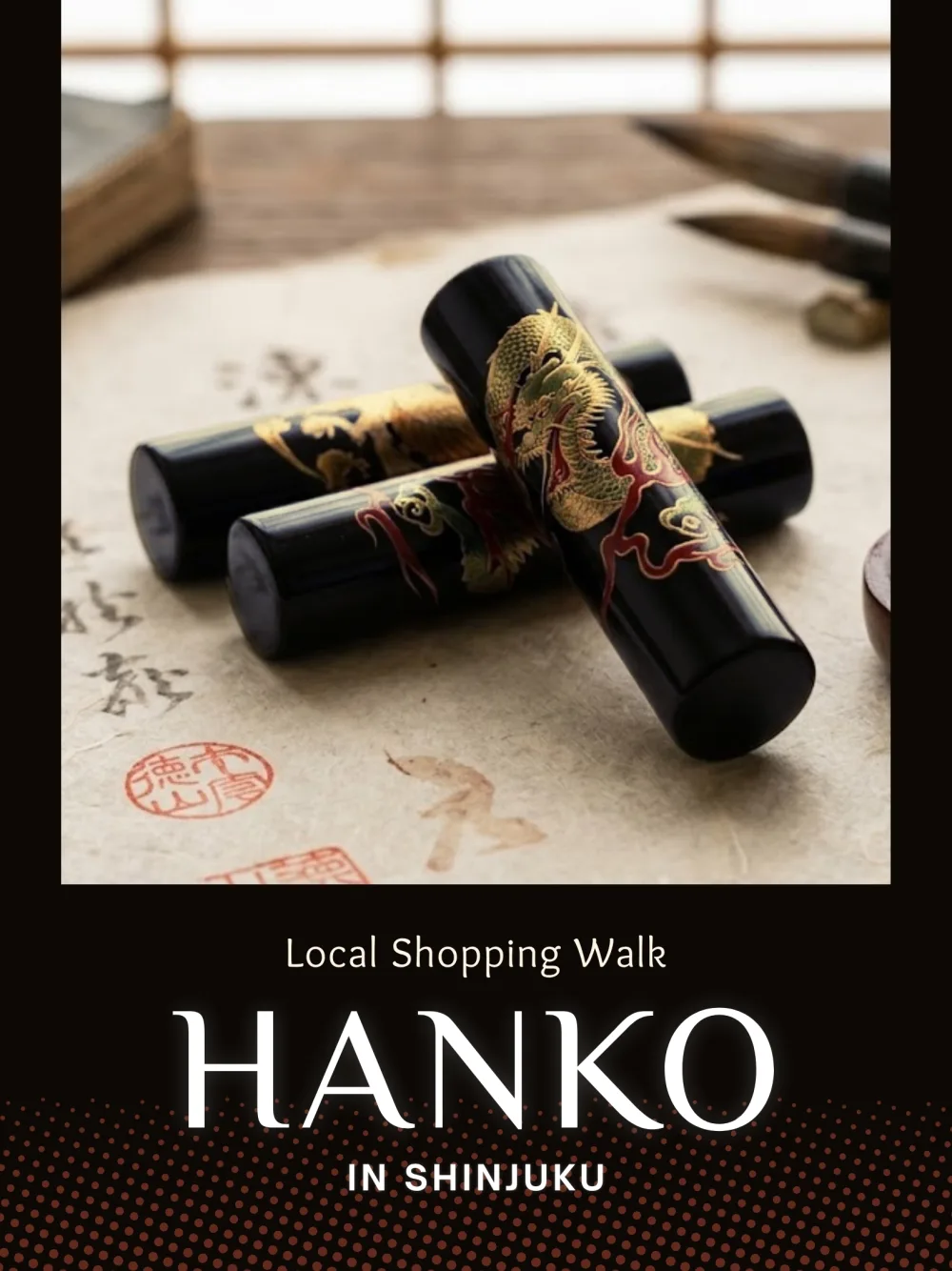 Hanko seal-carving shopping walk tour poster